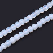 Opal - opalit perler. Hvid/blålig. Grade A+ 6 mm 